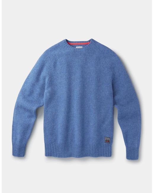 aubi Blue Prestwick Shetland Crew for men