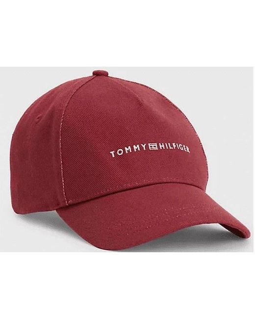 Tommy Hilfiger Embroidered Logo Burgundy Cap for men