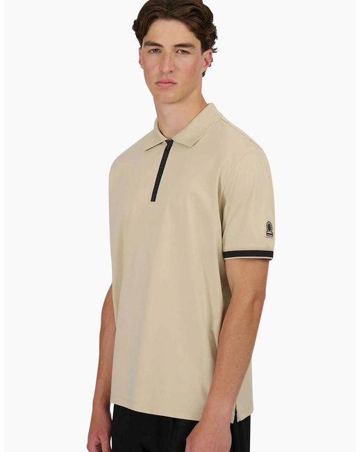 Sandbanks Natural Silicone Zip Polo Stone for men