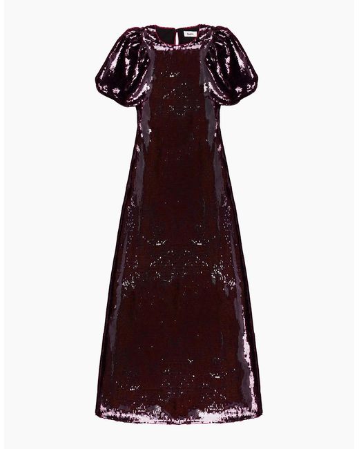 Ro&zo Purple Annabelle Wine Puff Sleeve Dress