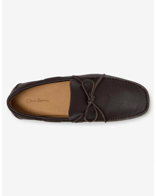 Oliver Sweeney Black Cano Leather Driving Shoes for men