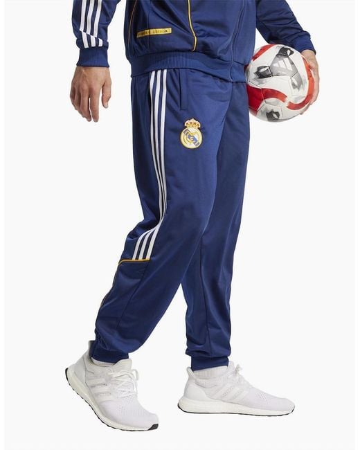 Adidas Blue Real Madrid Retro Tracksuit Bottoms 99/00 for men