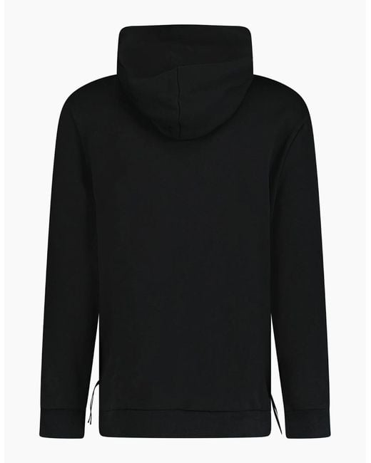 Moncler Black Logo Print Hoodie for men