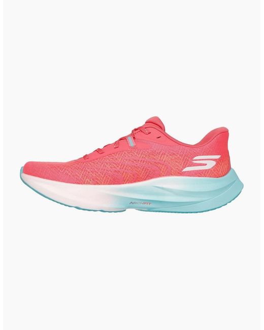 Skechers Pink Performance Go Run Ride 12 Textile Coral Trainers
