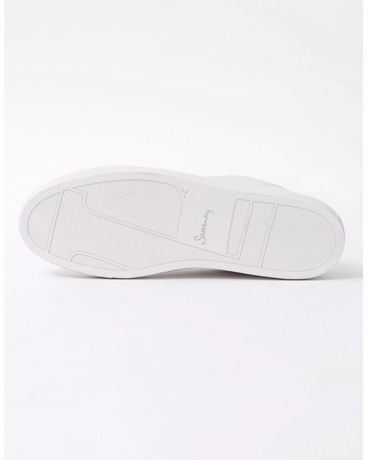 Oliver Sweeney White Hayle Antiqued Calf Leather Trainers for men