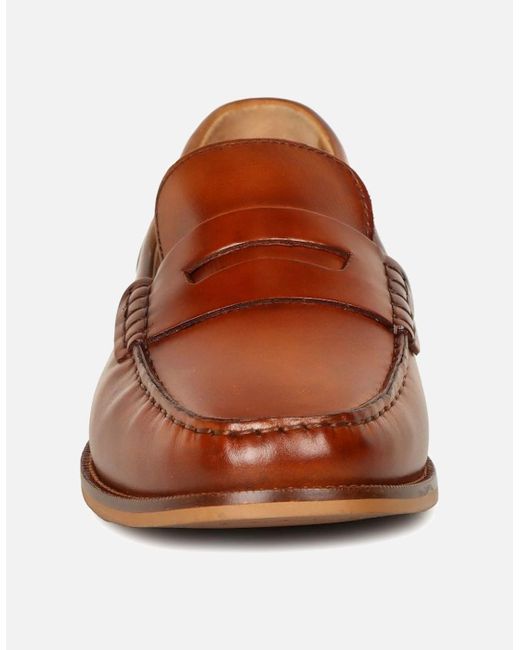Base London Brown Garfield Penny Loafers for men