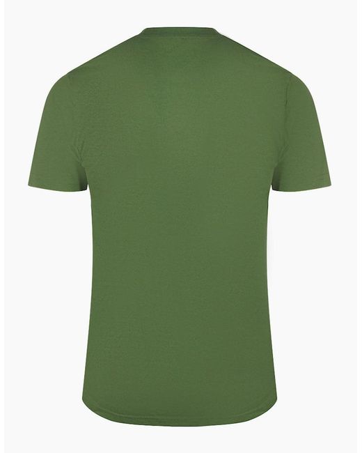 Roberto Cavalli Green Cavalli Class Layered Logo Military T-Shirt for men