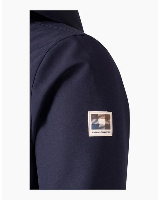 Aquascutum Blue Active Shell Active Mid Parka Jacket for men