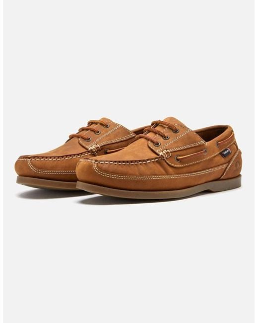 Chatham Brown Rockwell Wide Fit Boat Shoes for men