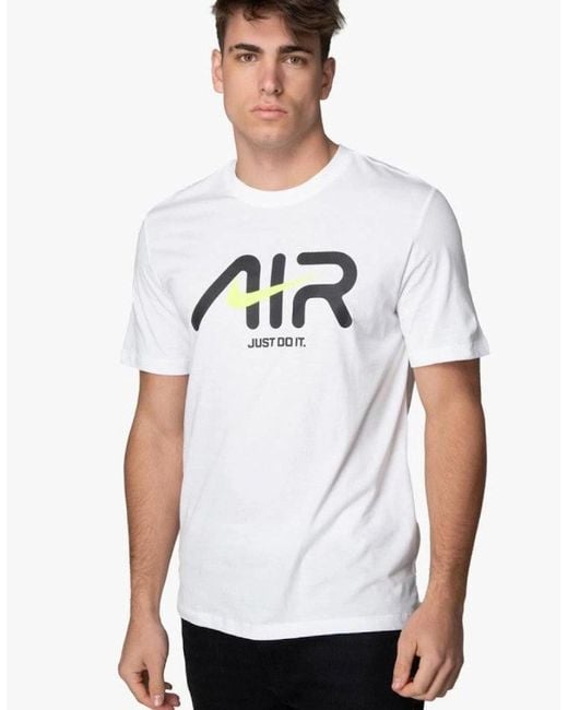 Nike White Air Sportswear Graphic Print Logo T Shirt for men