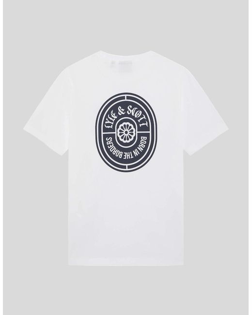 Lyle & Scott White Graphic Badge Cotton T-Shirt for men
