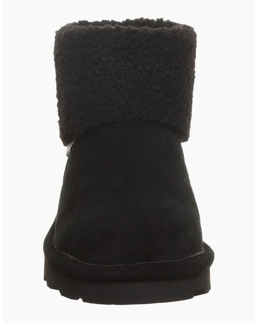 BEARPAW Black Jessa Suede Winter Ankle Boots
