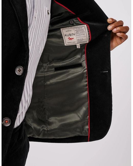 aubi Black Pasmore Cord Jacket for men