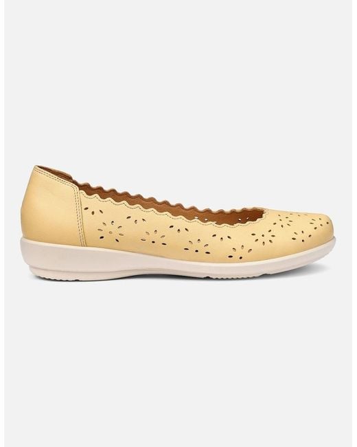 Hotter White Eider Ballet Pumps