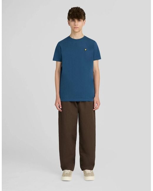 Lyle & Scott Blue Cotton Crew Neck T-Shirt for men
