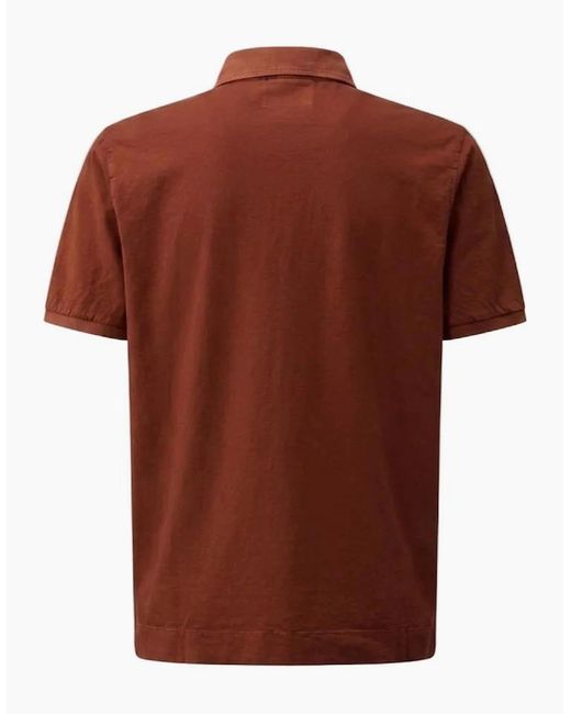 C P Company Red Micronet Jersey Pocket Polo Shirt for men