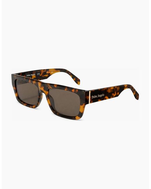 Palm Angels Brown Pixley Rectangle Sunglasses for men