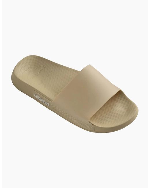 Havaianas White Solid Patterned Open Toe Slide Sandals