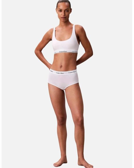 Calvin Klein White Icon Cotton Modal Lightly Lined Bralette