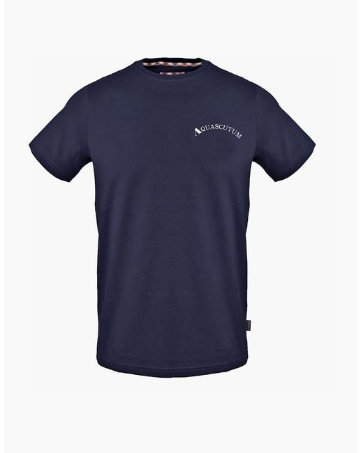 Aquascutum Blue Regular Fit Crew Neck Short Sleeve T-Shirt for men