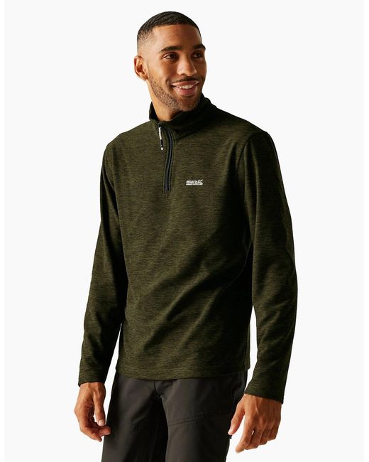 Regatta Green Thompson Marl Half Zip Fleece Jacket for men