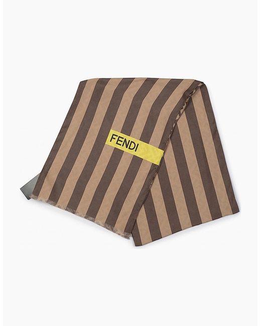 Fendi Natural Woven Logo Scarf for men