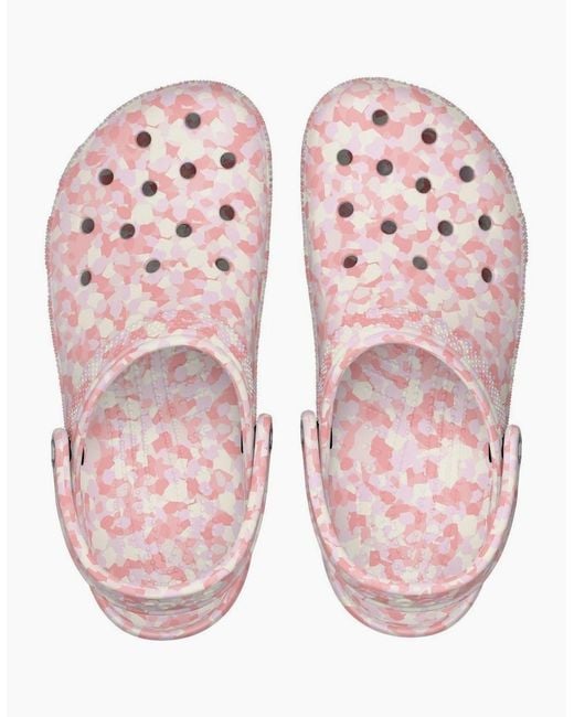 CROCSTM Pink Classic Confetti Thermoplastic Milk/Mulit Clogs