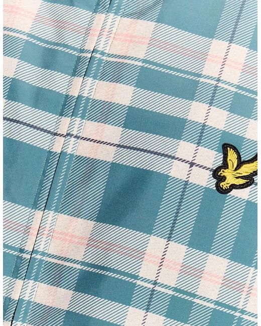 Lyle & Scott Green Lyle & Scott Tartan Lightweight Hooded Jacket for men