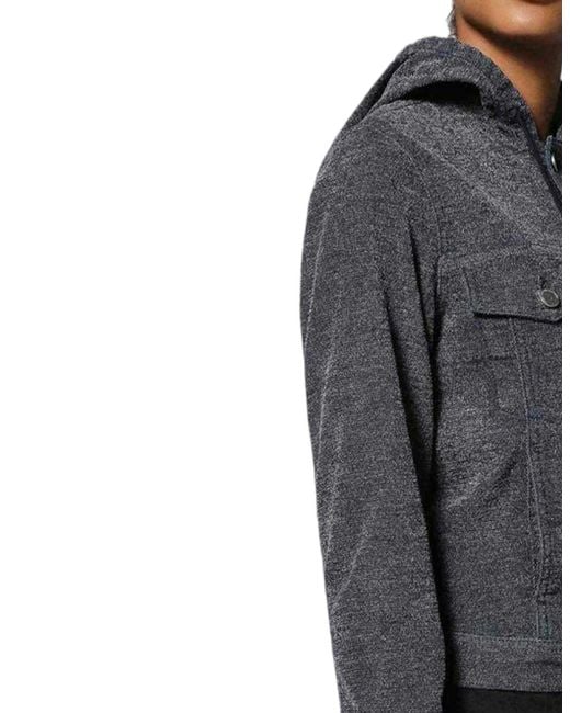 DIESEL Gray Leisy Ne Veste Jogg Jeans Jacket Sweat Hooded Winter Outwear Coat