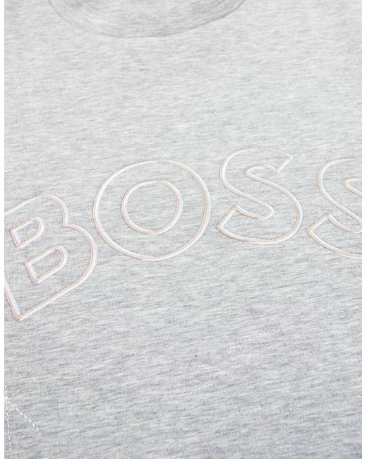 Boss White Salbo Iconic Curved Logo Sweatshirt 059 for men