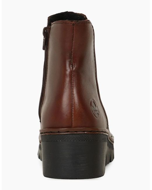 Rieker Brown Capital Ankle Boots