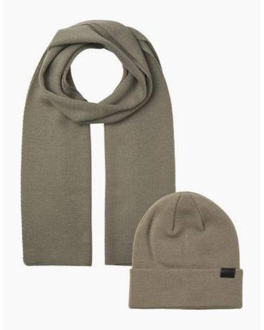 Jack & Jones Multicolor Jolly Knit Scarf & Beanie Giftset Overland Trek for men