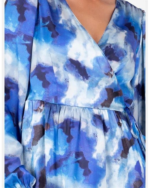 Lovedrobe Blue Ls Wrap Top