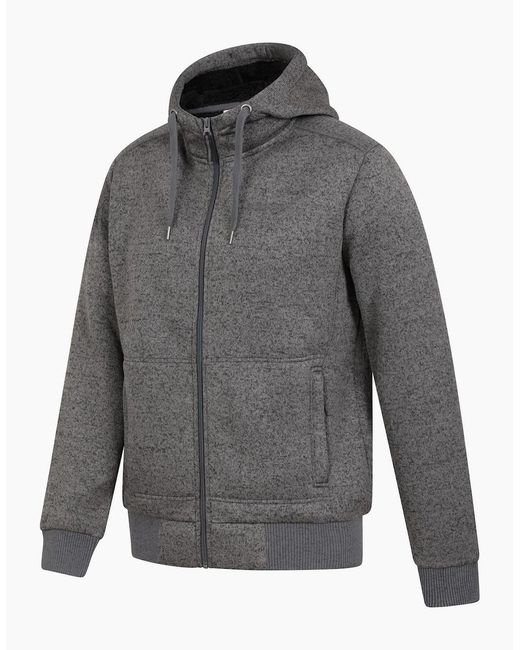 Mountain Warehouse Gray Nevis Ii Faux Fur Hoodie for men
