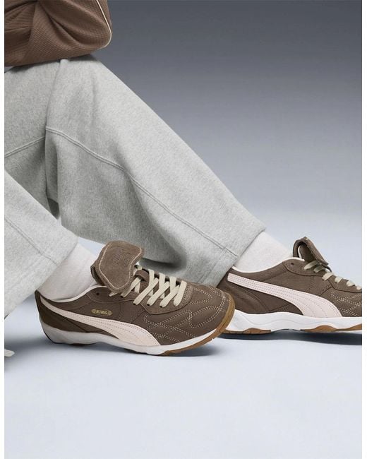 PUMA Gray King Indoor Wine Club Low Top Trainers