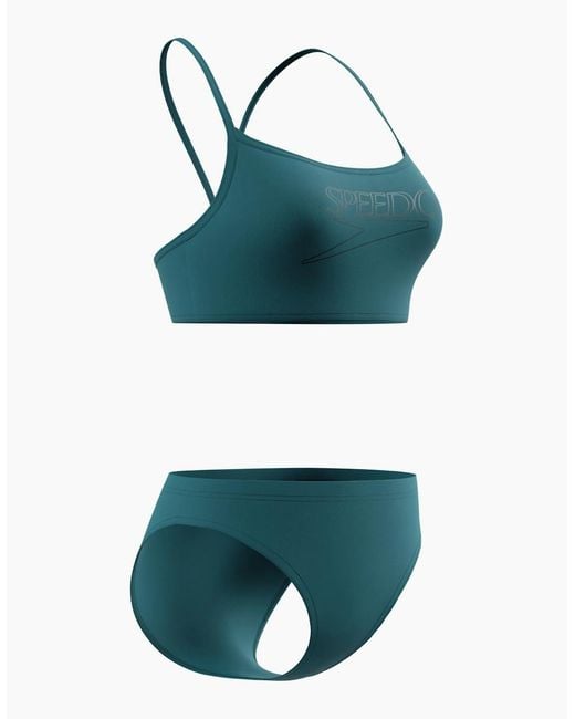 Speedo Green Ladies Logo Endurance+ Thin Strap Bikini