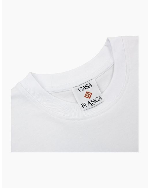 Casablanca White Hotel Emblem Short Sleeve T-Shirt for men