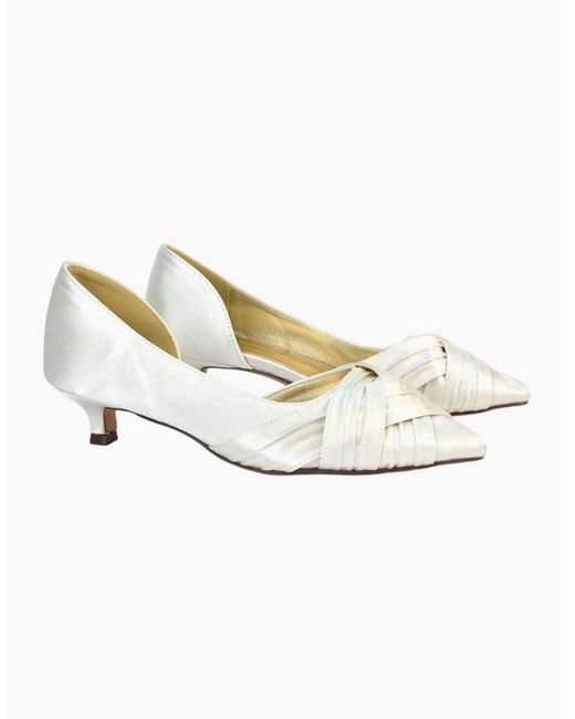 XY London Metallic Ladies Freya Pointed Low Kitten Heel Pumps
