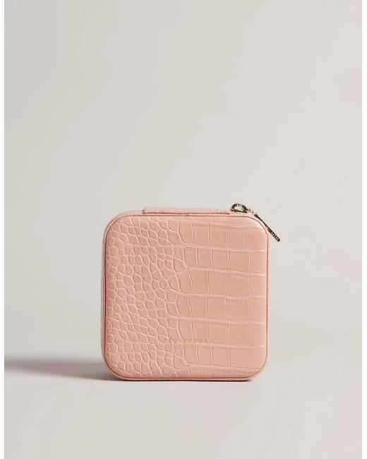 Ted Baker Pink Hazelli Croc Effect Jewellery Case