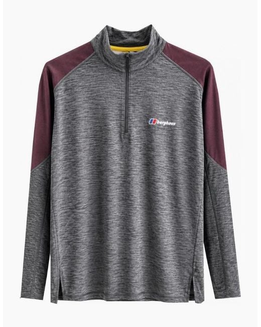 Berghaus Gray Farndale Long Sleeved Tech T-Shirt for men
