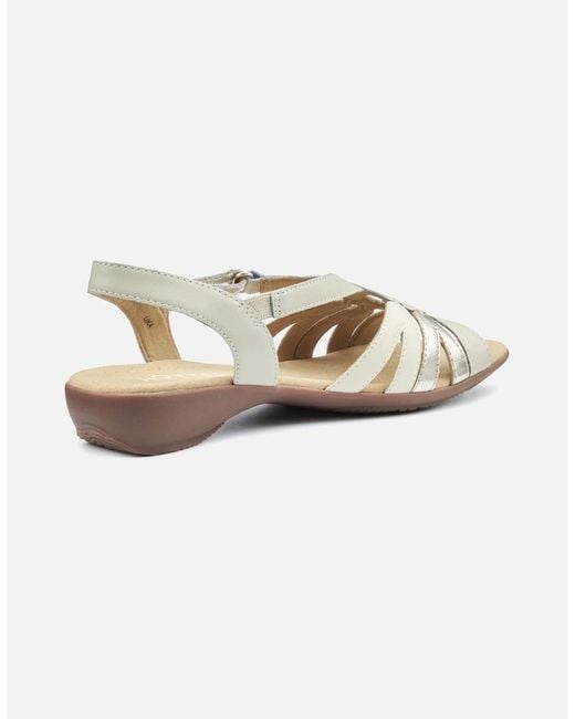 Hotter White Flare Wide Fit Sandals