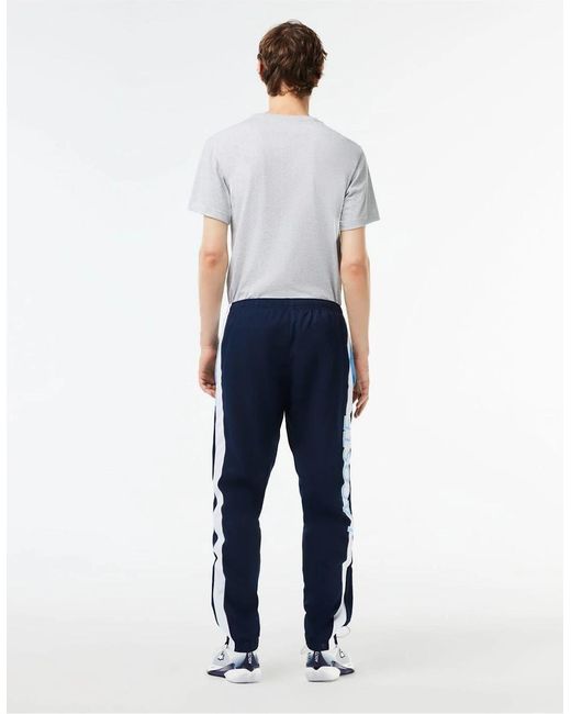 Lacoste Blue Vertical Logo Color Block Slim Cut Track Pants for men