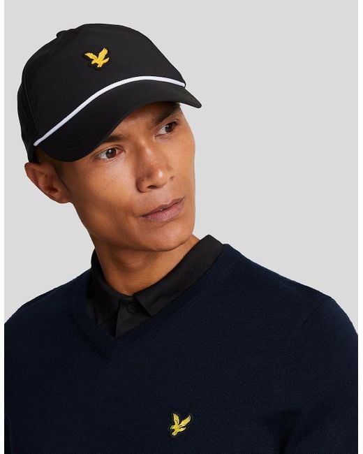 Lyle & Scott Blue Golf Wool Blend V Neck Jumper for men
