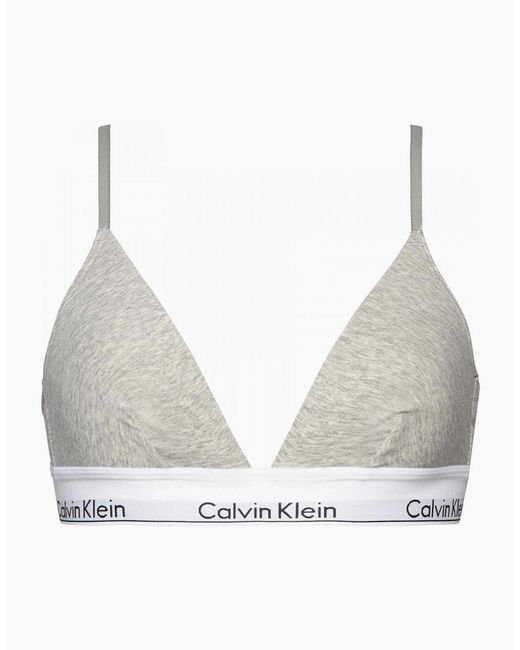 Calvin Klein Gray Modern Cotton Triangle Bra, Heather