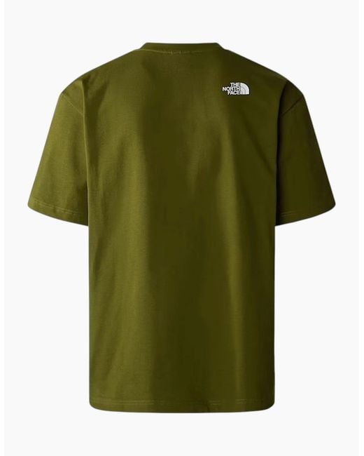 The North Face Green T Shirts Nse Patch Logo Crew Neck Short Sleeve Cotton Tee for men