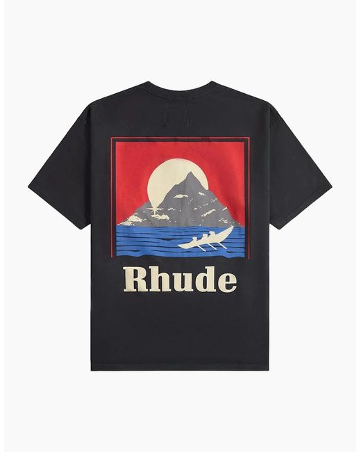 Rhude Black Moonlight Regatta T-Shirt for men
