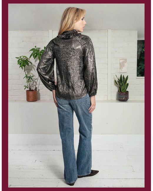 Nooki Design Gray Lydia Lame Blouse