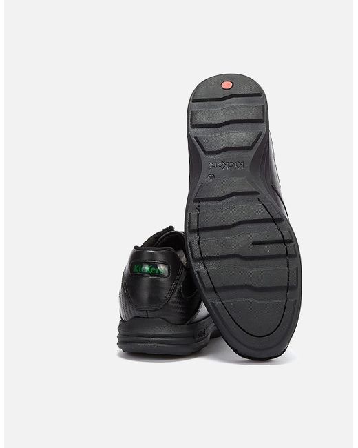 Kickers Black Reasan Lace Leather Shoes for men
