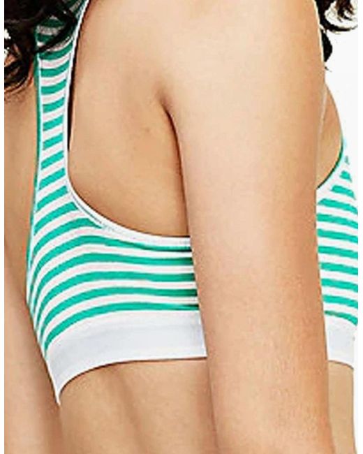 Tommy Hilfiger Blue Organic Cotton Logo Bralette, Ministripe/Emerald