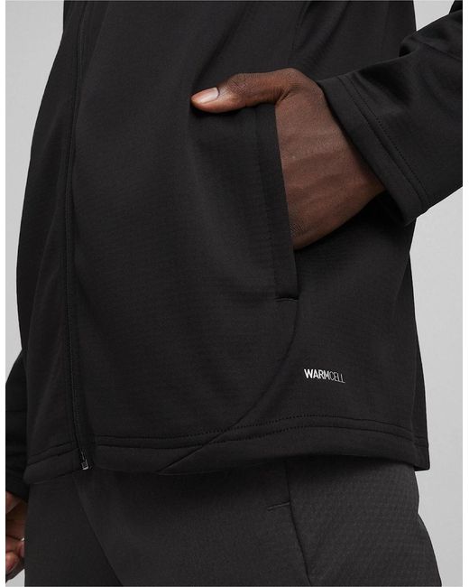 PUMA Black Teamfinal Training Fleece Jacket Tracksuit Top for men
